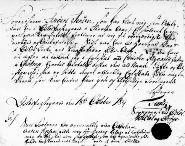 Anders Jensen og Johanne Marie Christensdatters vielse 1821